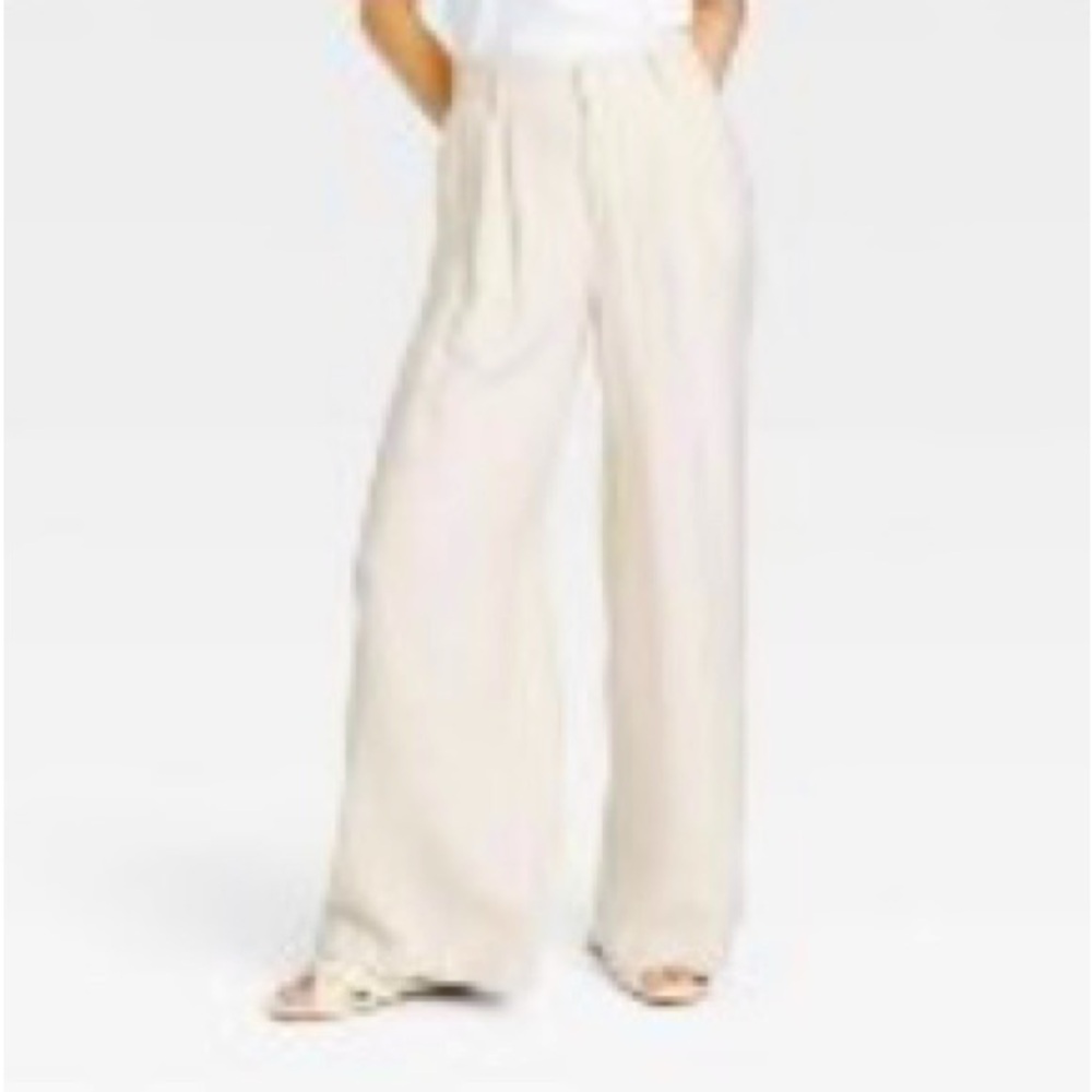 High rise wide leg pants